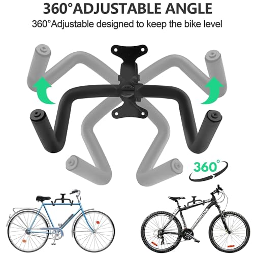 Image of ARHAT ORGANIZERS Cycle Wall Mount Stand | Heavy Duty Bicycle Hanger for Home & Garage | Foldable Cycle Hanger Wall Mount Rack for Indoor & Outdoor Storage | Cycle Hanging Stand for Bike (Black)