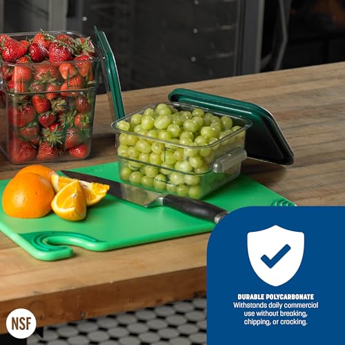 Image of Carlisle FoodService Products Squares Square Food Storage Container with Stackable Design for Catering, Buffets, Restaurants, Polycarbonate (Pc), 2 Quarts, Clear (Pack of 4)