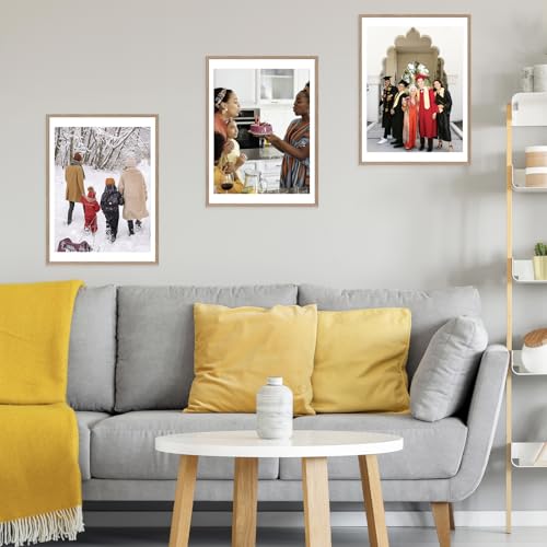 Image of JCJMY 19.7x27.6 Puzzles Frame for 50x70 cm Puzzles Poster Photo Picture, Display 18x24 with Mat or 19.7 x 27.6 without, Wall Hanging 19.7 by 27.6 inch 1000 Pieces Puzzles Frame, Rustic Brown