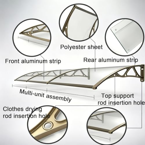 Schutzhülle aus Aluminiumlegierung für Außengeräte von Klimaanlagen, Regenschutz für Wärmepumpen und HLK- Kondensatoren, Sonnenschutz Außengeräte.(125 * 80cm/ 49.2 * 31.5in)-8