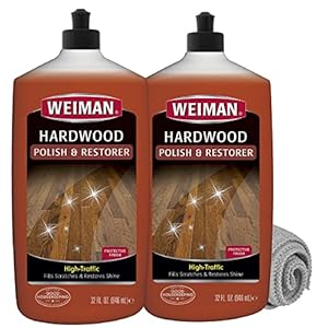 Weiman Wood Floor Polish and Restorer 32 Oz 3PC Bundle – High-Traffic Hardwood Floor, Natural Shine, Removes Scratches, Leaves Protective Layer