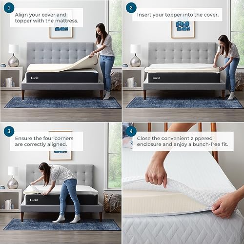 LUCID Topper 2 Inch Ventilated Memory Foam Mattress