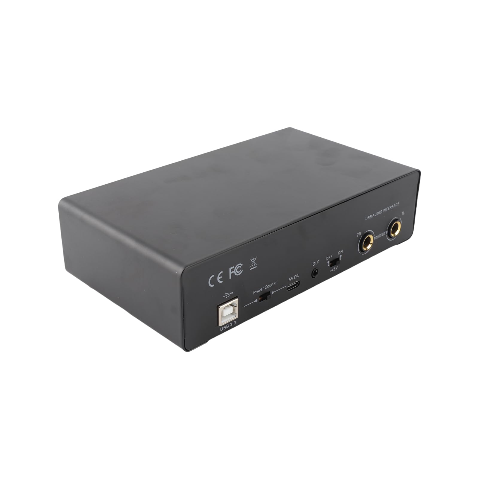 Domary Interfejs Audio USB Karta Dźwiękowa 2 Wejścia i 2 Wyjścia z Zasilaniem Phantom 48 V Bezpośredni Monitoring 24 Bitów i Częstotliwości 192 KHz do Nagrywania Podcastów Wokalista