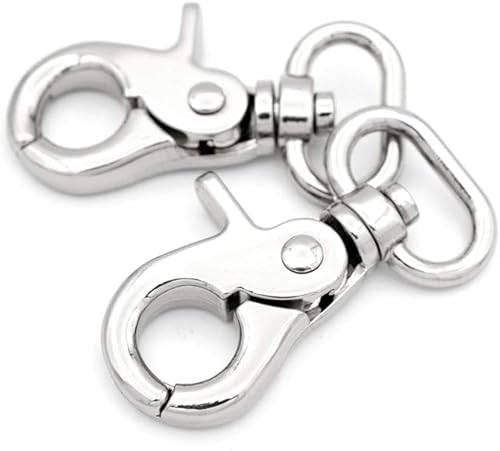 Miniatura 8 de CRAFTMEMORE Ganchos giratorios de metal con cierre de langosta para bolso, acabado de calidad, VTHO, 2 unidades (34 pulgadas, plomo)
