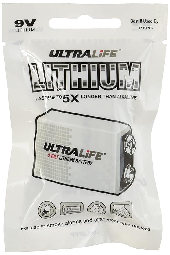 Compatible with Ultralife 1200mAh 9V U9VL-JPBP Lithium Battery (Pack of 1)-image-47