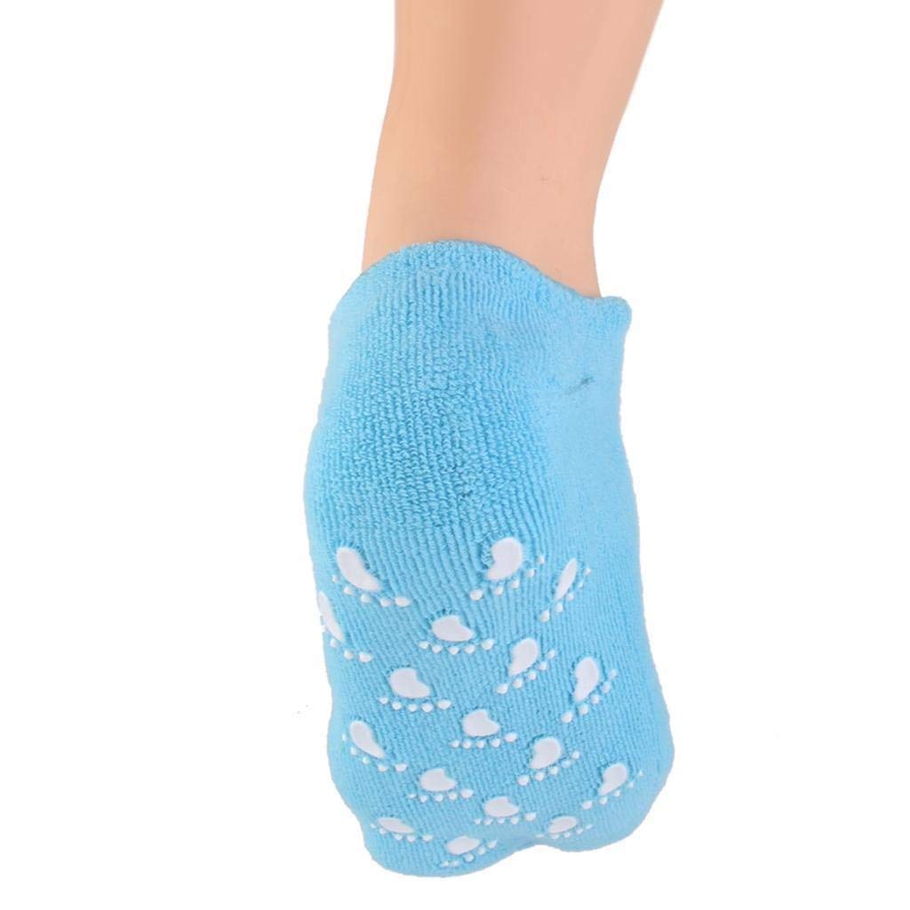 OMAZING KITCHEN Spa Moisturizing Gel Socks for Dry Feet Ankles Cracked Heel Repair Repair Skin Care Treatment Soften Feet Booties Pedicure with Essential Oils Vitamins for Women Men(socks,purple) 2