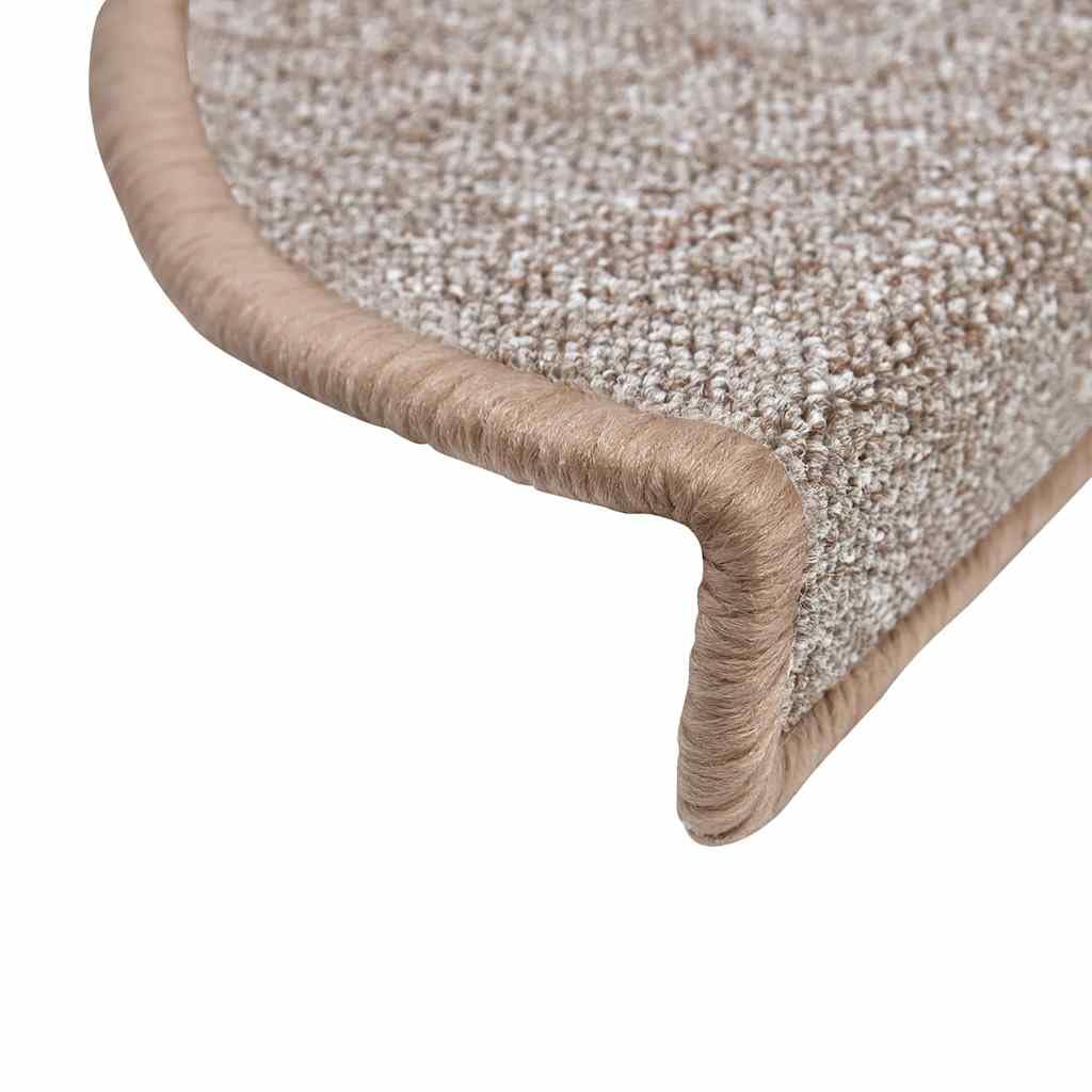 Maty na schody, 30 szt., jasnobrązowe, 56 x 17 x 3 cm, wykonane w 100% z tuftowanego polipropylenu, antypoślizgowe, z dwustronną taśmą klejącą do ochrony schodów drewnianych i dekoracyjnych