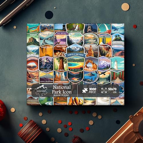 PICKFORU Rompecabezas de Parques Nacionales para Adultos con 1000 piezas, incluye stickers y póster decorativo miniatura 7