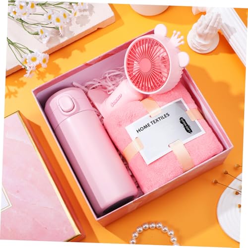Serviette de visage et ventilateur rose anti-chaleur fille - 7