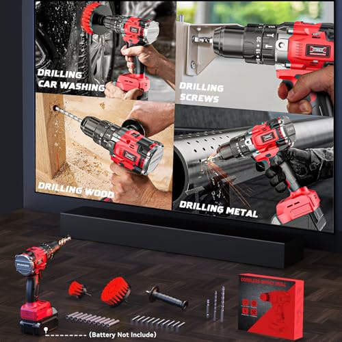 DIYtoolifz Cordless Drill Set Compatible with Milwaukee 18V Battery, 20+3 Torque Setting Power Drill Driver Set, 1/2 Inch Keyless Chuck Brushless Compact Driver/Drill Kit Tool (Battery Not Included) thumbnail 8
