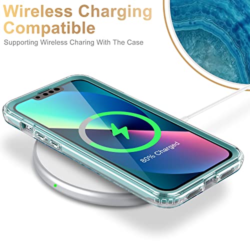 Esdot Iphone 13 Mini Case With Built-In Screen Protector,Military Grade Rugged Cover With Fashionable Designs For Women Girls,Protective Phone Case For Apple Iphone 13 Mini 5.4" Agate Stone #TOP4