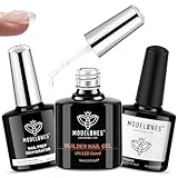 modelones Nail Thickening Solution, Dehydrator and Primer & Builder Nail Gel, 3Pcs Prep Dehydrate &...