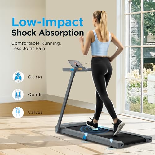 Image of JLL Folding Treadmill & Walking Pad, Under Desk Running Machine for Home Office, Smart App, Auto /Manual Incline, Shock Absorption, Compact Space-Saving Design