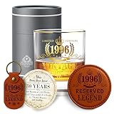 CROWNLY CRYSTAL Bicchiere Whisky 1996 Regalo Uomo 30 Anni Compleanno Idee Regalo Originali Fidanzato Amico Calice Vintage Degustazione Rum Amaro Gadget Festa 30esimo Anniversario Decorazioni Natale