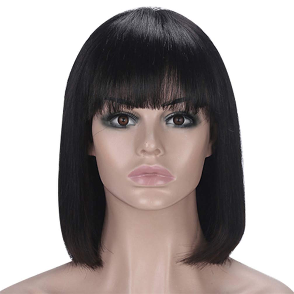 Perruque lace front synthétique courte bob noir naturel lise pour femme