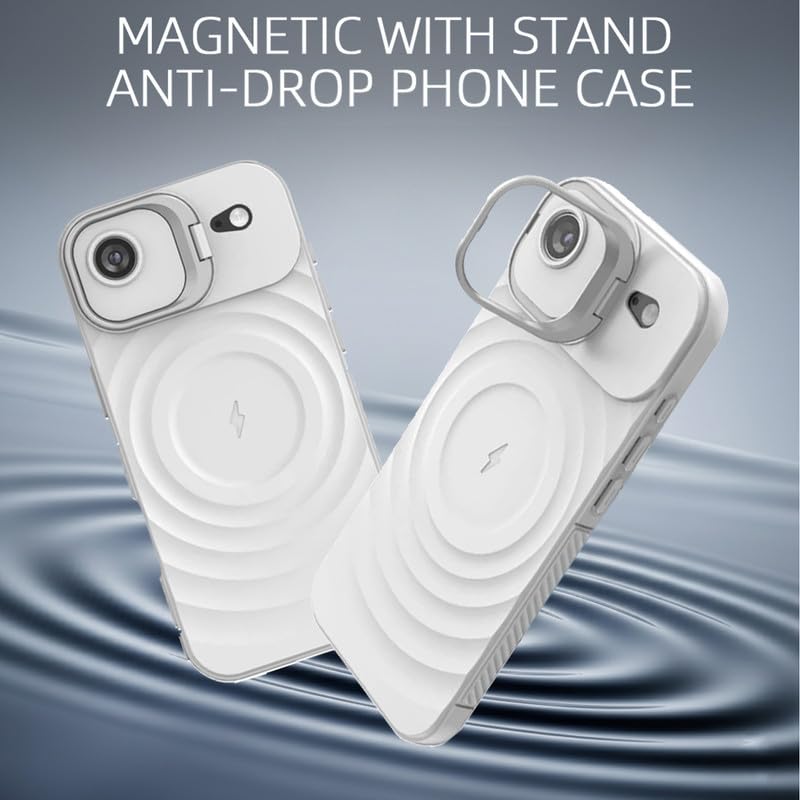 Image of LuxuryKase Shockproof Case for iPhone Air | Ripple Pattern | Camera Protection | Inner Velvet Fabric Lining | Protective Cover with Enhanced Grip & Wireless Charging Support - White