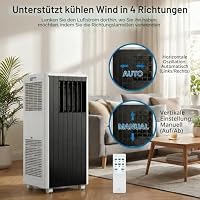 Mobile Klimaanlage, 8000 BTU, 3 in 1 AC Kühlung, tragbare Klimaanlage mit Sleep-Modus, Bodenklimaanlage ohne Belüftung, 3 Lüfter – Ansicht 7