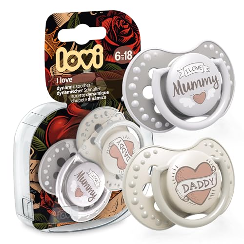 2 Chupetes Dinámicos de Silicona Lovi I Love 6-18 Meses 2 Chupetes Dinámicos de Silicona Lovi I Love 6-18 Meses