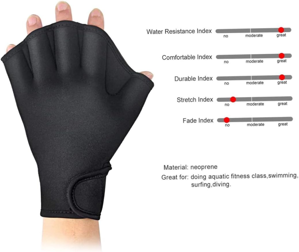 Aquatic Gloves Swimming Training Webbed Swim Gloves for Men Women Adult Children Aquatic Fitness Water Resistance Training Black M Aquatic Gloves : Everything Else