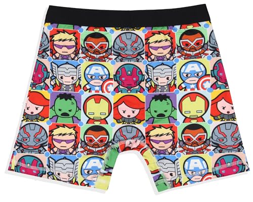 Marvel Comics Men's Kawaii Superhero Character Grid Boxers Underwear Boxer Briefs3