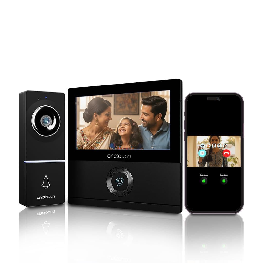 ONETOUCH Full HD Video Door Phone | Built in 2 Channel DVR for Recording AHD Camera | SD Card Slot | Smart Lock Integration for Ultimate Home Security | Sensor Integration | Voice Changer (Black)-image-10