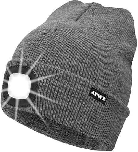 ATNKE LED Luminoso Gorro Sombrero, USB Recargable 4 LED Gorras para Correr Super Brillante Impermeable Luz Invierno Cálido Regalos para Hombre y Mujer/Grey | Ya disponible en tu tienda friki favorita! En mundofriki.es! ATNKE LED Luminoso Gorro Sombrero, USB Recargable 4 LED Gorras para Correr Super Brillante Impermeable Luz Invierno Cálido Regalos para Hombre y Mujer/Grey | Ya disponible en tu tienda friki favorita! En mundofriki.es!