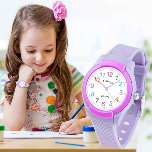 Image of Edillas Kids Teens Watch Analog Girls Boys, Waterproof Stylish Watch for Children,Students with Soft Silicone Strap for Kids Teens 4-16 Years Old