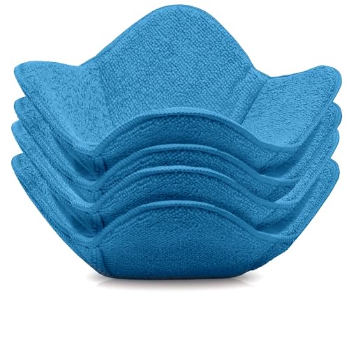 Image of Microwave Bowl Cozies – Heat Resistant Food Warmer & Holder, Microwave Safe, Protects Hands from Hot & Cold Bowls – Set of 4 (Blue)