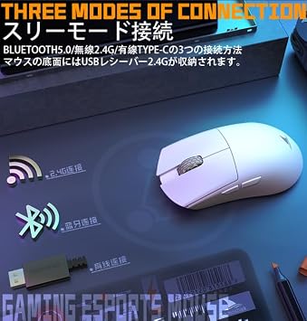Darmoshark M3s Varun 2K Wireless Gaming Mouse Ultra Lightweight 53g PAW3395 26000dpi Bluetooth 2.4Ghz USB-C Domestic Genuine Product M3S, Black