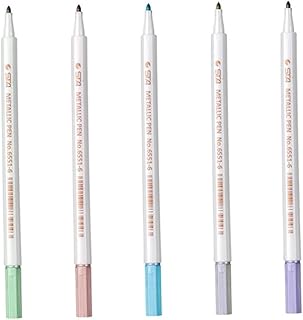 TEHAUX 5 Pçs 6551 Caligrafia Scrapbooking Marcadores De Livro Canetas Metálicas Ilustrações Caneta Para Colorir Caneta Para Pintura Caneta Matellic Caneta De Metal Apagável Caneta