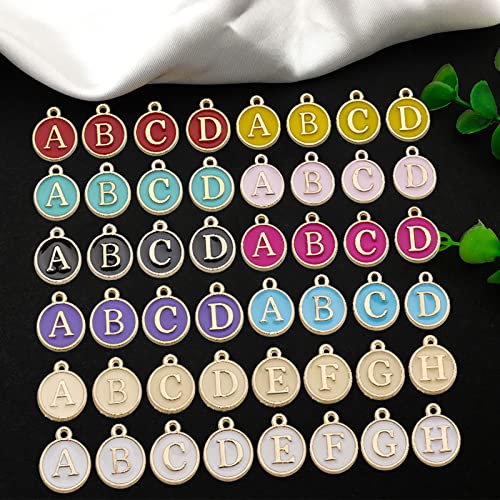 Letters Charms - 26 Pcs Alphabet Character Diy Pendants For Earrings Bracelets Necklaces Supplies Mixed Grapheme Alloy Enamel Jewelry Making Charms Beads For Women Decorations For Crafting Finding (Pink) #TOP4