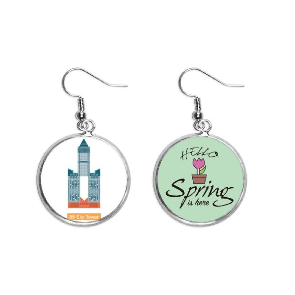 Pendientes de primavera ligeros Taiwan Hotel 85 Sky Tower joya 5