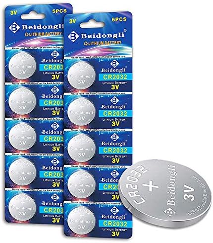 CR2032 Battery 3V Lithium Batteries Coin Button Cell 10 Count 【5-Year Warranty】