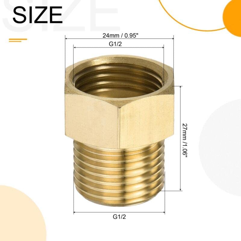 Tool parts Brass Check Valve 24x27mm G1/2 Male Female Thread Non-Return Backflow Prevention