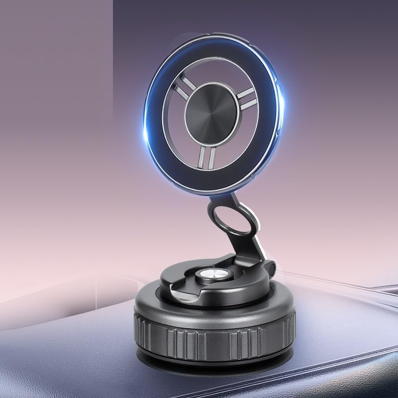 Soporte magnético para teléfono para automóvil, soporte de teléfono plegable ajustable de 360 para iPhone para hombres y mujeres, actualizado 2025