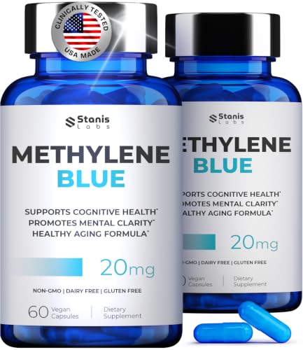 Ultimate Methylene Blue Capsules 20mg - Memory Supplement for Brain Focus Fuel | Blue Methylene Pharmaceutical Grade - Energy and Focus Supplement | Energy Pills | 120 Servings