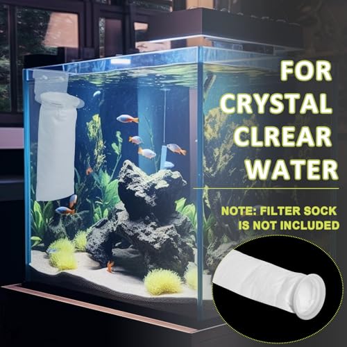 Image of Filter Sock 4 Inch Ring, Filter Socks for Saltwater Aquarium by 15 Inch Long, 200 Micron Aquarium Filter Sock for Fish Tank Sump Saltwater Freshwater Aquariums (8 Pack)