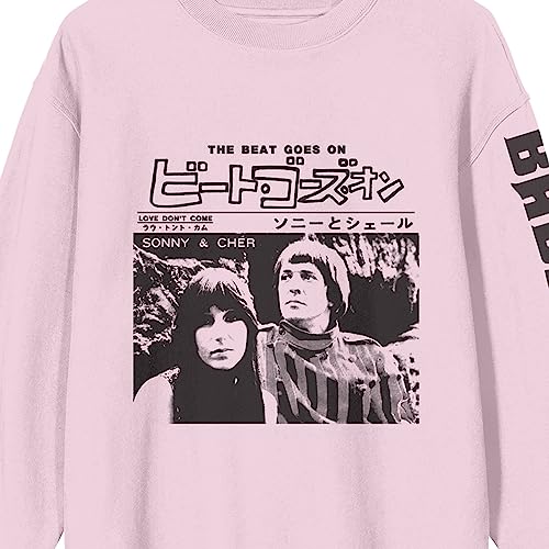 Bioworld Sonny & Cher Baby Don't Go Crew Neck Long Sleeve Cradle Pink Adult Sweatshirt2