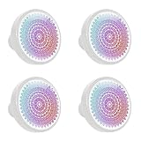 Pomos étnicos de cristal de mandala para gabinetes de cocina, aparador, armario, 4 unidades