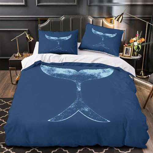 Housse de couette queue de baleine 3D en microfibre 140x200 - 2