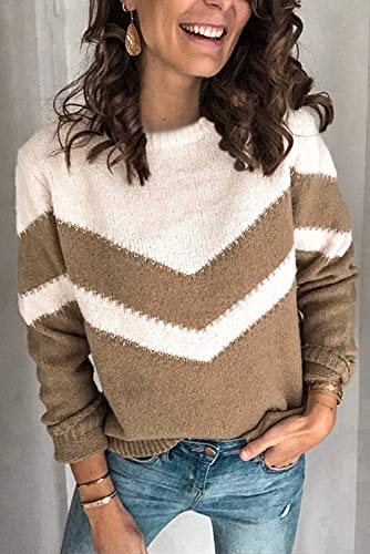 Image of ANCAPELION Women's Casual Sweater Pullover Winter Basic Sweatshirt Long Sleeve Cozy Knitted Jumper Tops Loose Fit