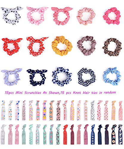 30PCS Small Hair Scrunchies For Toddler Girls,Baby Soft Elastic Hair Ties For Kids Brithday Party, Hair Bands Ponytail Holder Hair Accessories