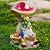 NATASE Upgraded Size Solar Garden Outdoor Statues Gnome Reading Under Mushroom with 5 LED Lawn Decor Outside Decorations for Patio, Balcony, Yard Ornament Unique Garden Gift