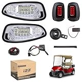 10L0L Golf Cart Headlight Kit for EZGO RXV 08-15 G&E Carts with Headlights Taillights Turn Signals Switch Horn Brake Lights Harness,12V Golf Cart Street Legal Light Kit (NOT FIT RXV II)