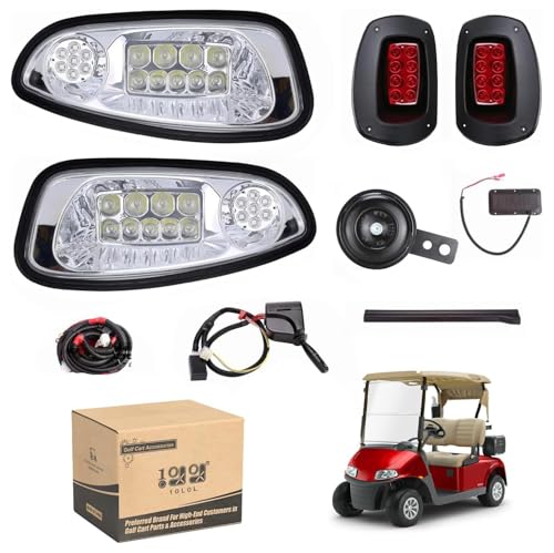 10L0L Golf Cart Headlight Kit for EZGO RXV 08-15 G&E Carts with Headlights Taillights Turn Signals Switch Horn Brake Lights Harness,12V Golf Cart Street Legal Light Kit (NOT FIT RXV II)
