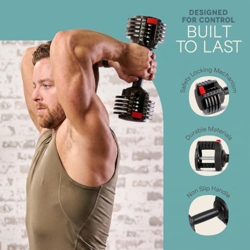 Image of Lifepro Adjustable Dumbbells & Weights for Home Gym, Quick-Adjust