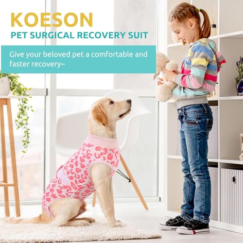 Image of KOESON Soft Dog Recovery Suit for Female Spay & Male Dogs After Surgery, M