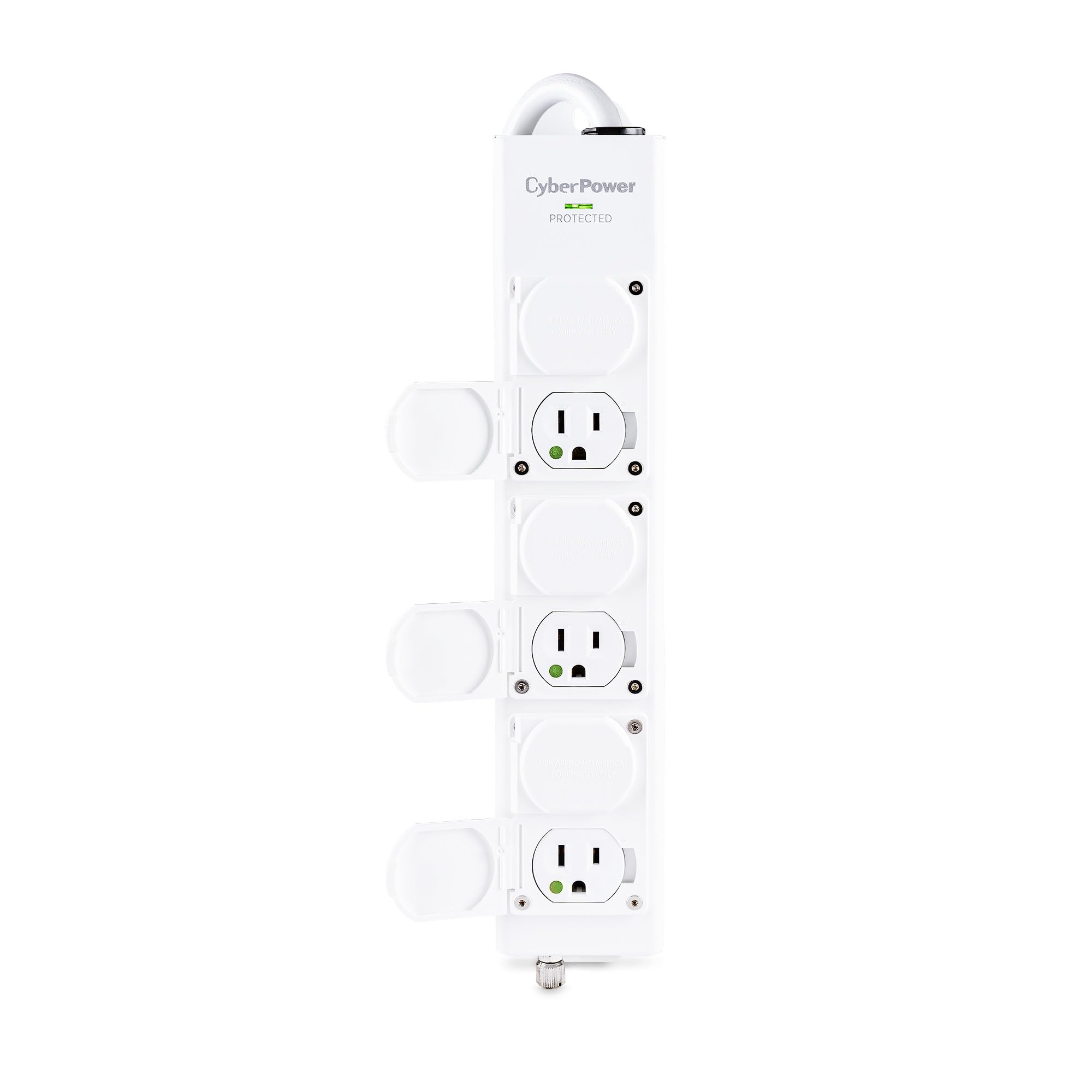 CyberPower MPV615S Medical Grade Surge Protector, 100-125V/15A, 1560 Joules, 6 Outlets, 15 Foot Power Cord, White