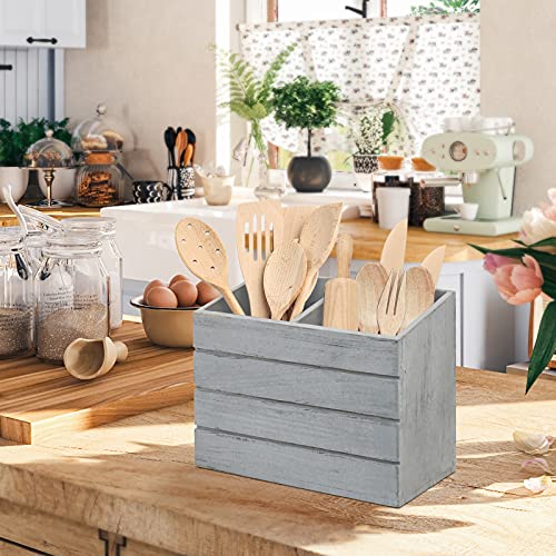 Megsooul Kitchen Utensil Holder For Countertop, Wood Utensil Caddy For Kitchen Countertop, Utensil Crock Holder For Kitchen,Large Utensil Flatware Organizer, Kitchen Utensil Organizer For Countertop… #TOP1
