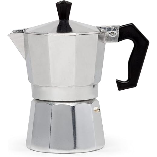 Primula Aluminum Espresso Maker - Aluminum - for Bold, Full Body Espresso - Easy to Use - Makes 3 Cups, Pack of 1 Silver